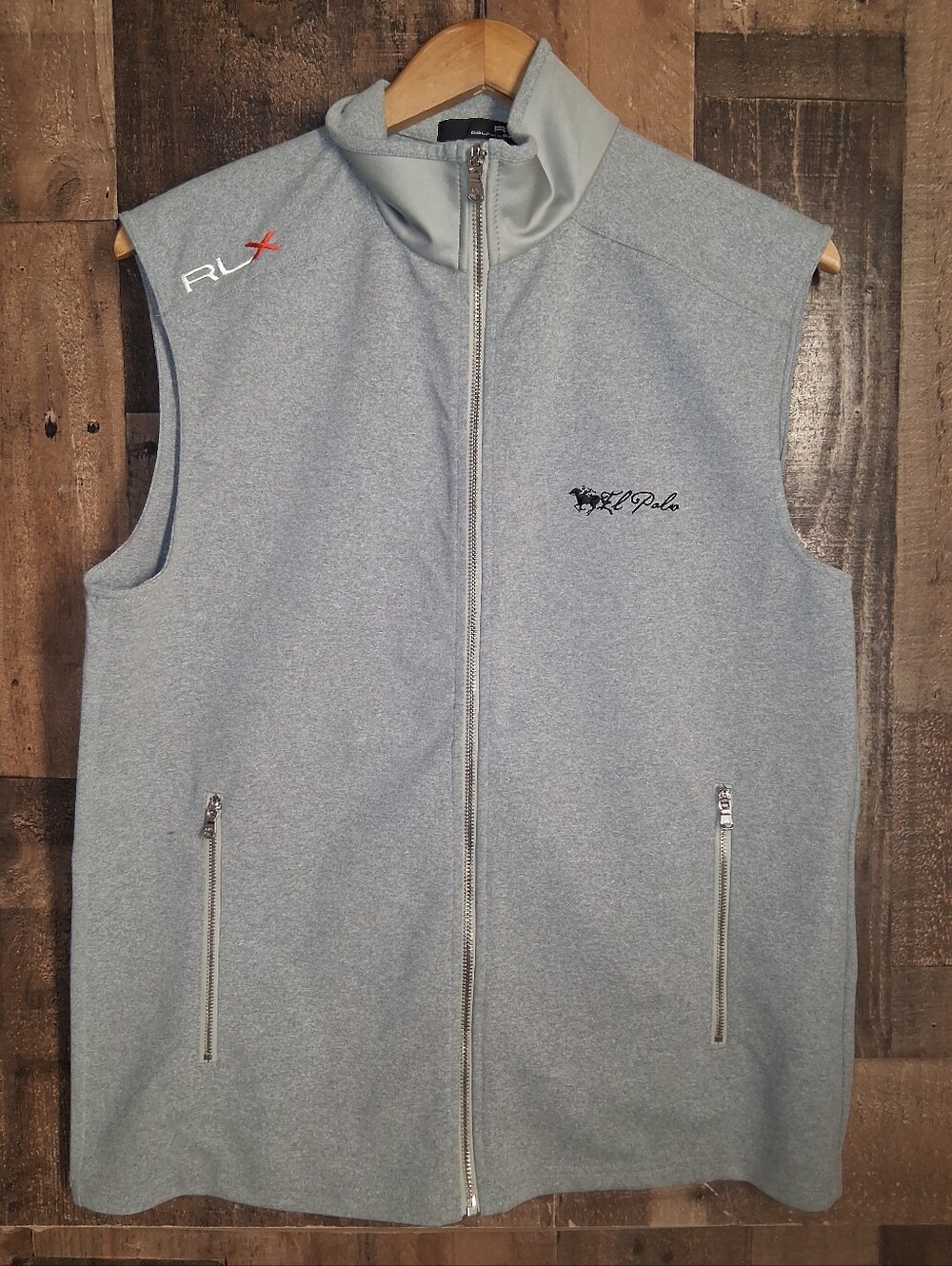 NWT RLX Ralph Lauren Mens Performance Vest Full Zip Grey  Full Zip Size XL